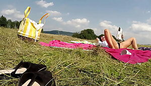 Twister Girls in the Wild T-shirt and Thong Lace Undies Outdoors